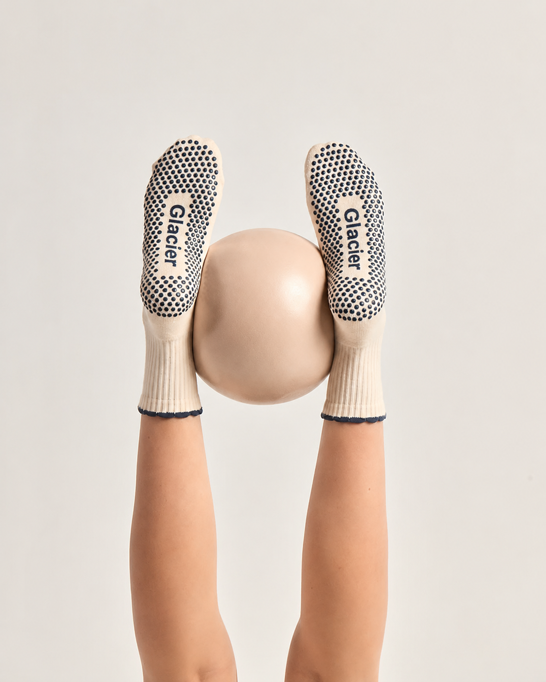 Custom grip sock mockup for Lagree Studio