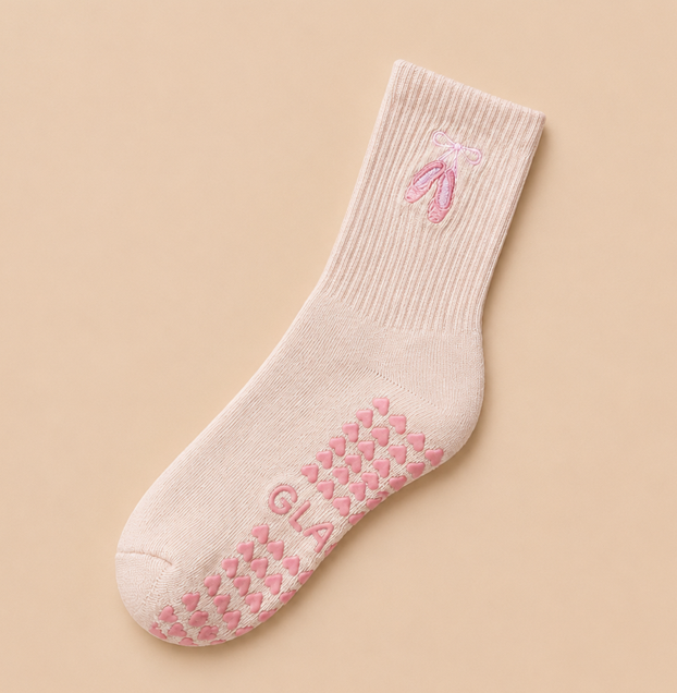 Custom grip sock mockup for Yoga Studio